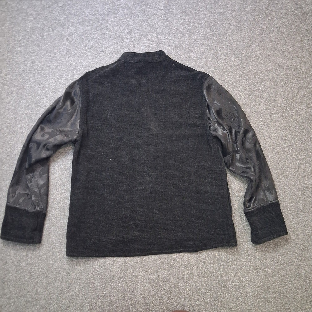 Flashback Womens Black Embroidered Damask Sleeve Button Front Jacket Medium - Picture 11 of 12